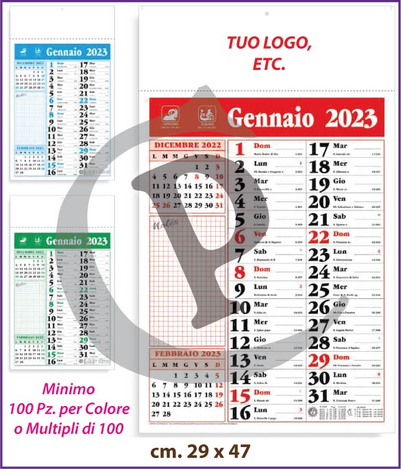 calendari-olandesi-personalizzati-low-cost-2023-notes-azzurro-rosso-verde-ol2381