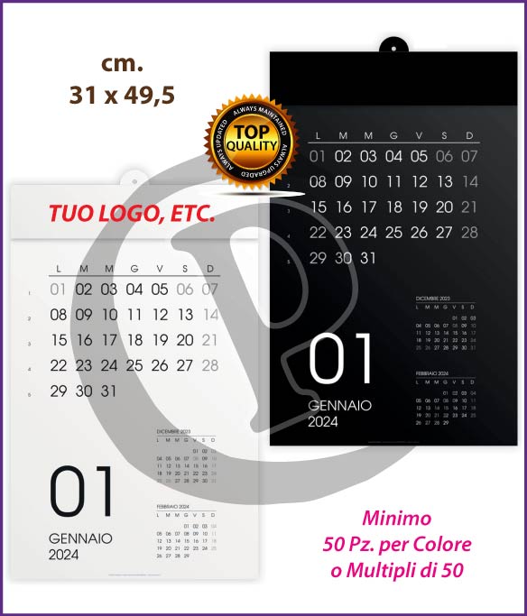 50 Calendari Olandesi MINI 2024 Personalizzati Rosso Blu Verde Stampa a  Colori HD - Kartoflak