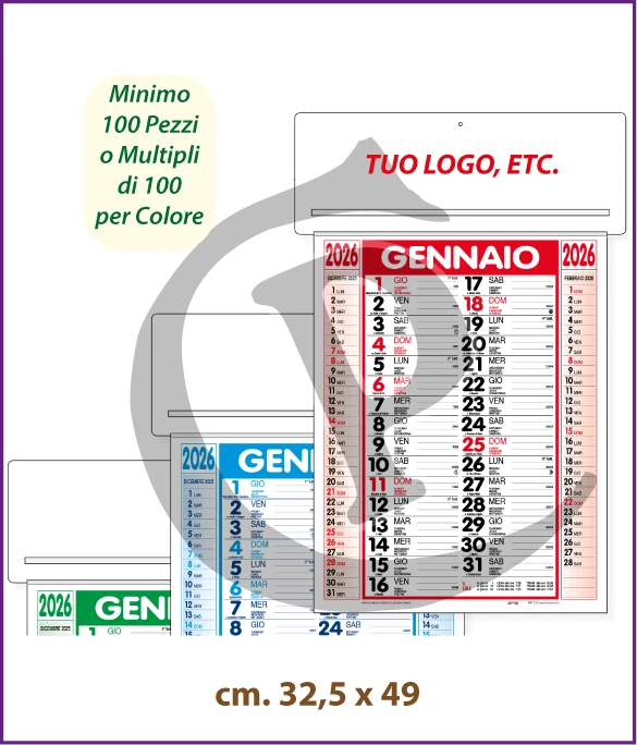 Calendari Olandesi Personalizzati 2026 Modello C008