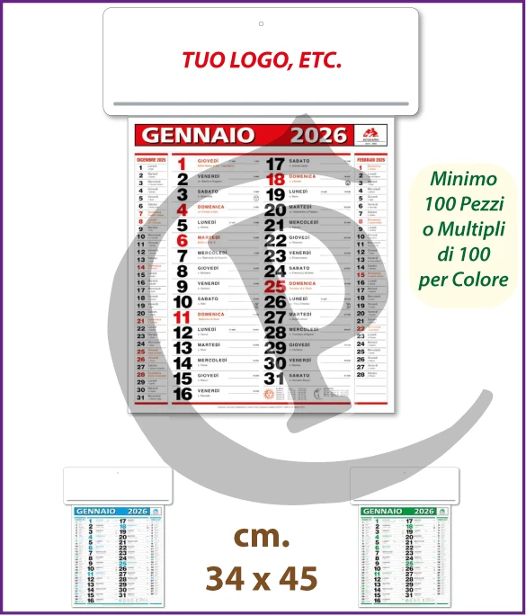 Calendari Olandesi Personalizzati 2026 Modello C009