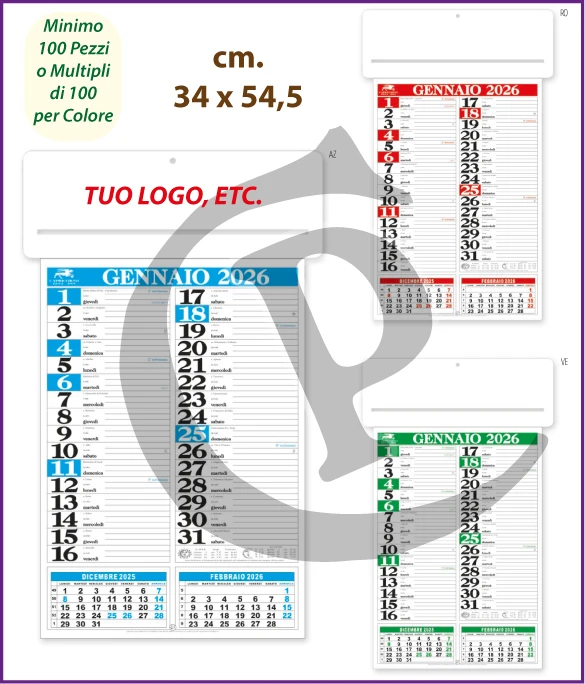 Calendari Olandesi Personalizzati 2026 Modello C021