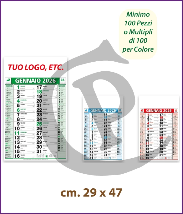 Calendari Olandesi Personalizzati 2026 Modello C028